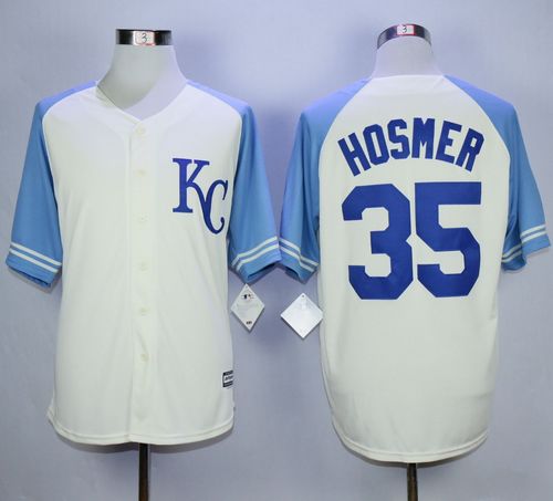 Royals #35 Eric Hosmer Cream Exclusive Vintage Stitched MLB Jersey